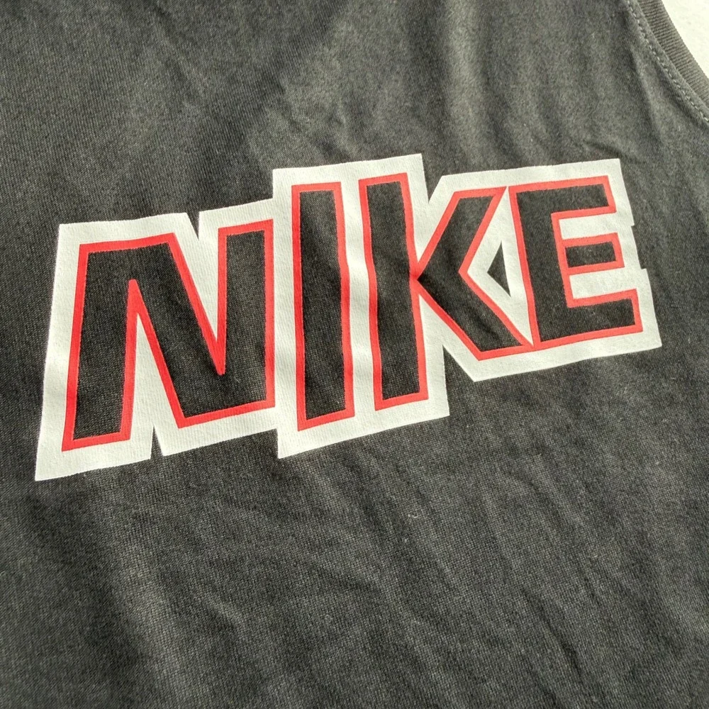 Nike Womens Dri-FIT Graphic Training Tank Top Black Red Size M